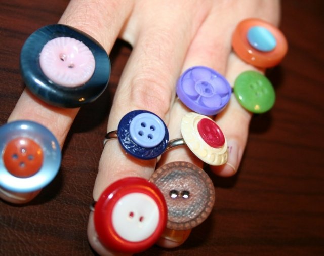 DIY ringknapp färgglada modesmycken