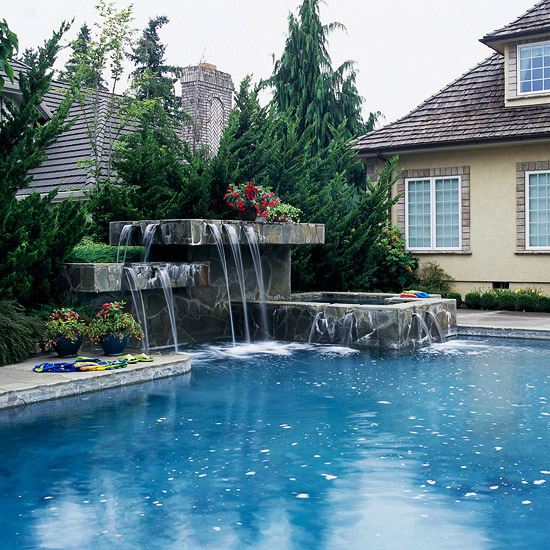 trädgård med pool design vatten har golv
