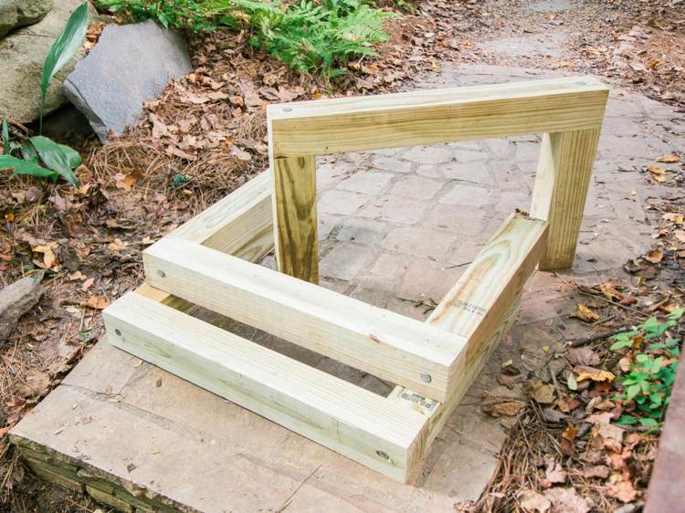 utanför trappor trägrus enkla trädgårdstrappor trädgårdssteg gör dina egna instruktioner materialramsteg