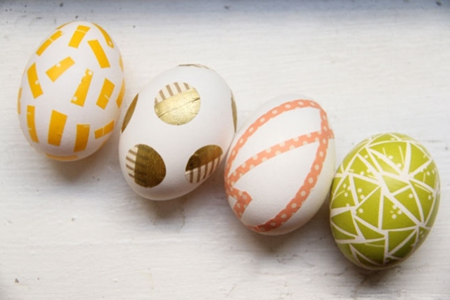 dekorationer påsk hantverk-dekorera ägg-göra klistermärken själv