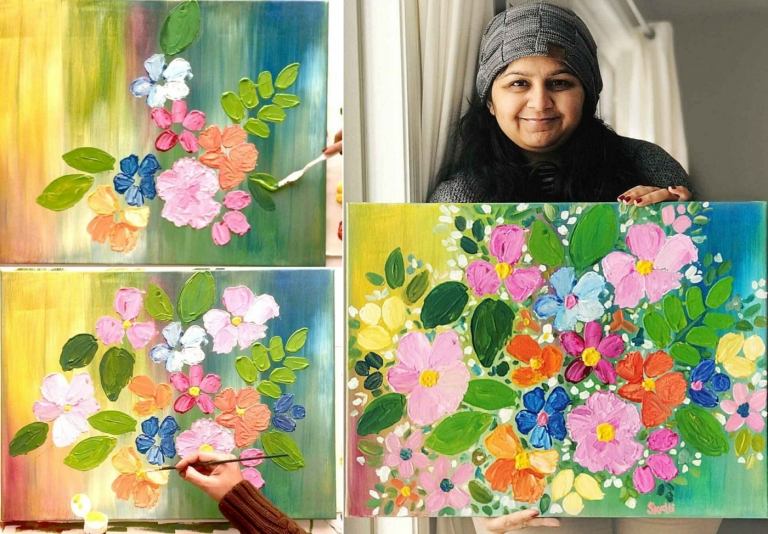 Tidsidéer för alla med akryl - gör blomsterbilder till väggen själv