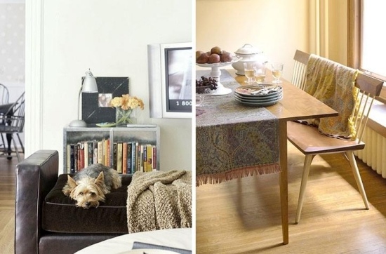 Tyg-i höstinredning möbler idéer lägenhet-dekoration mysig-matbord soffa