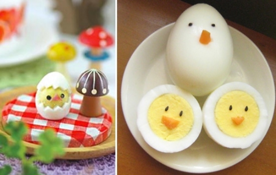 Hårdkokta ägg dekorerar söta kycklingar gör idéer själv