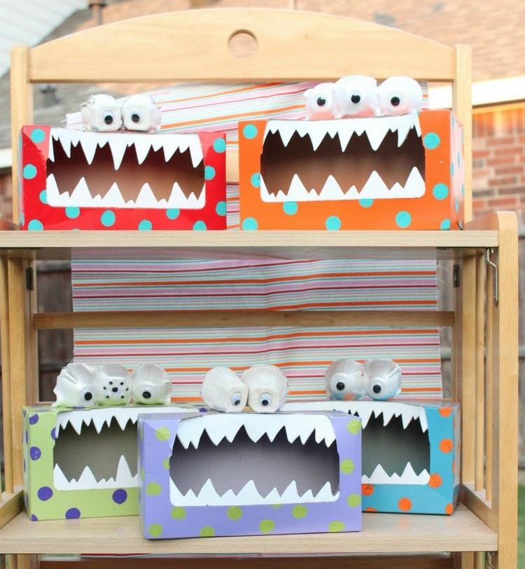 Upcycling hantverksidéer för barn att göra monster