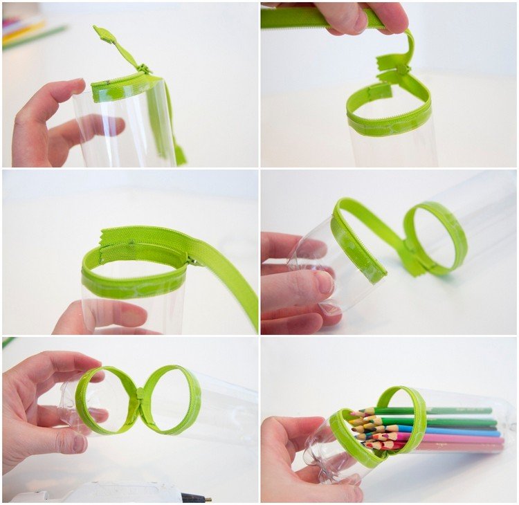 Hur man gör ett pennfodral av en plastflaska Instruktioner