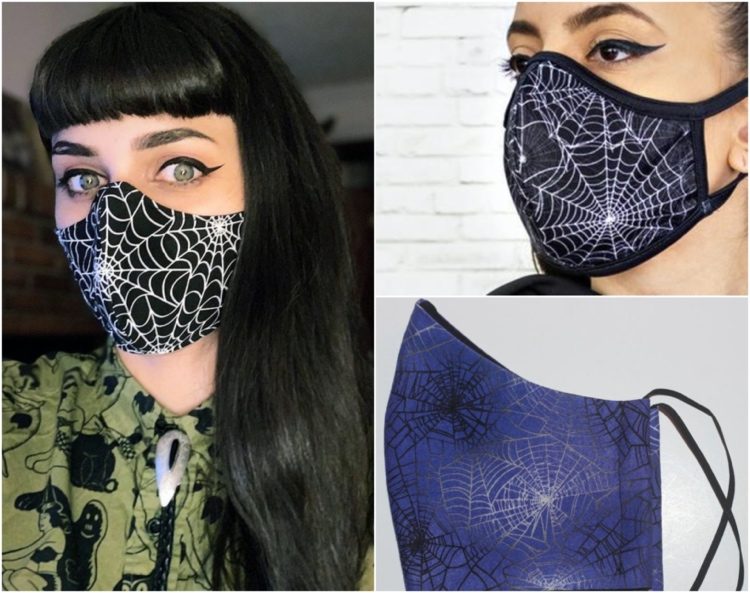 Spindelnät ansiktsmask för Halloween