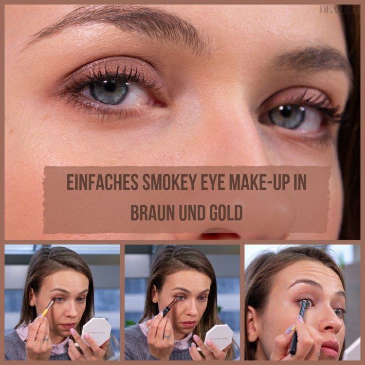 smokey eye make-up sminkanvisningar brunt guld diskret tidlöst enkelt