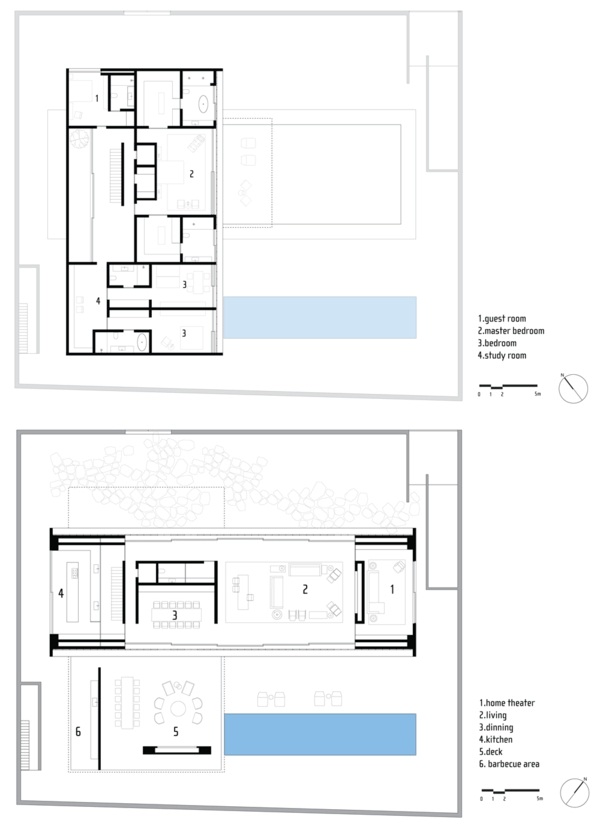 Blueprint modern arkitektur planlösning minimalistiskt bostadshus