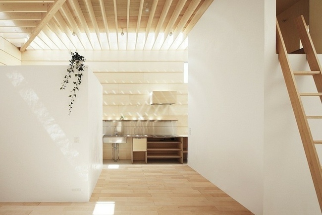 modern minimalistisk inredning tak design trä