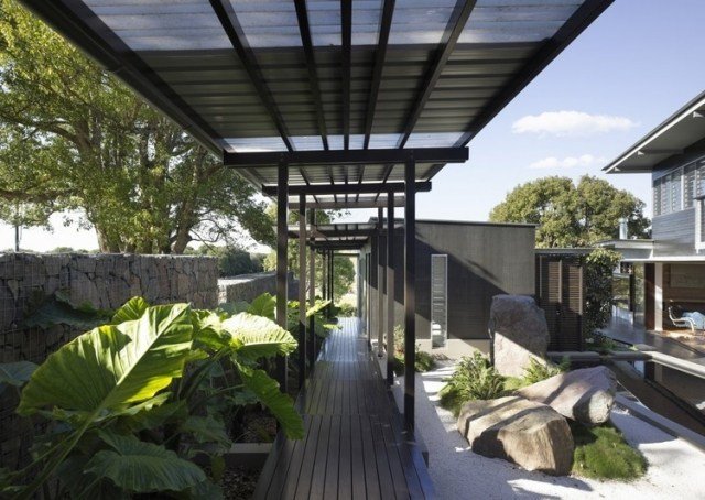 modern takläggning trädgård idéer design hus entré egendom
