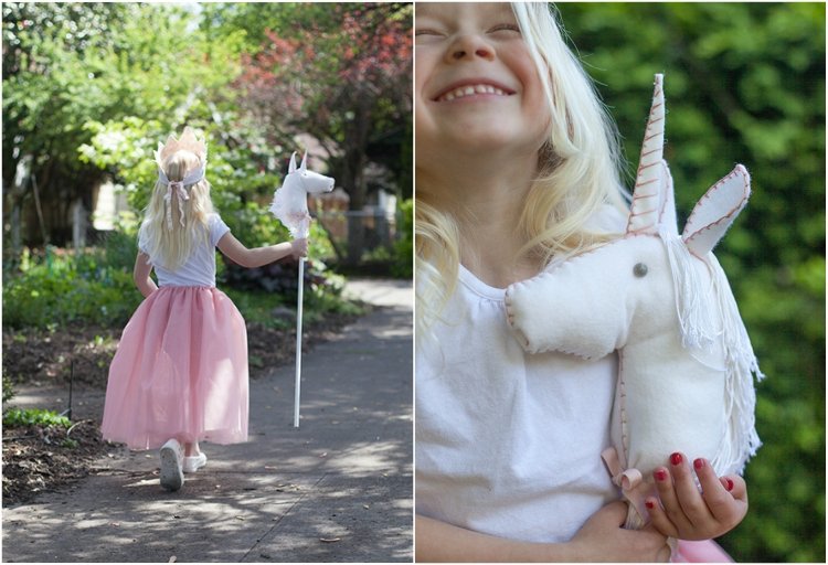 kostym enhörning barn vit prinsessa hock häst tinker