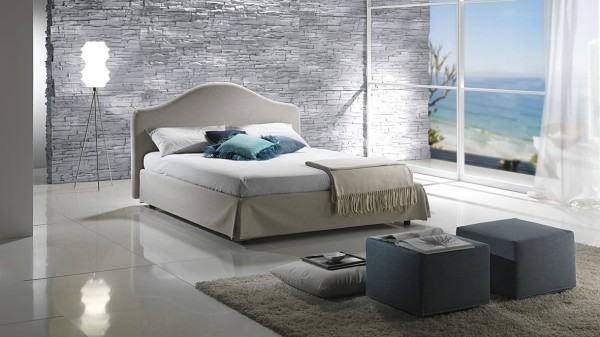 stoppad säng-fristående positionering-sovrum modern design