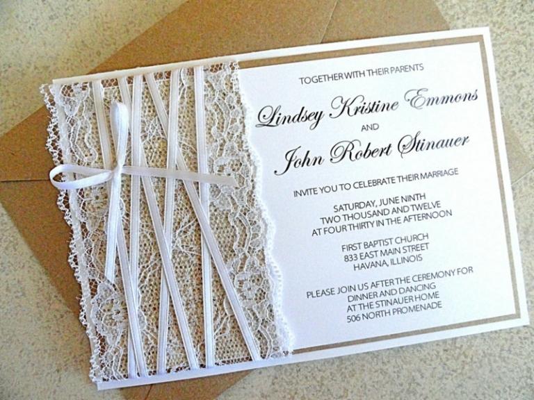 inbjudningskort för bröllopsdekoration spets romantisk designidé