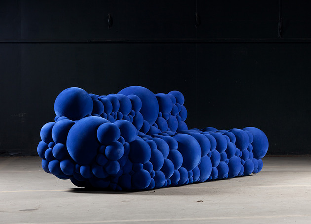 Maarten-de Ceulaer-Möbel designserie Mutation-Blue Sofa-cellstruktur