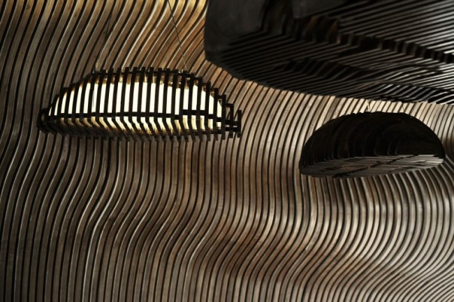 Kaffebönor kaffesäck inspirerad arkitektur-Don Cafe interiör