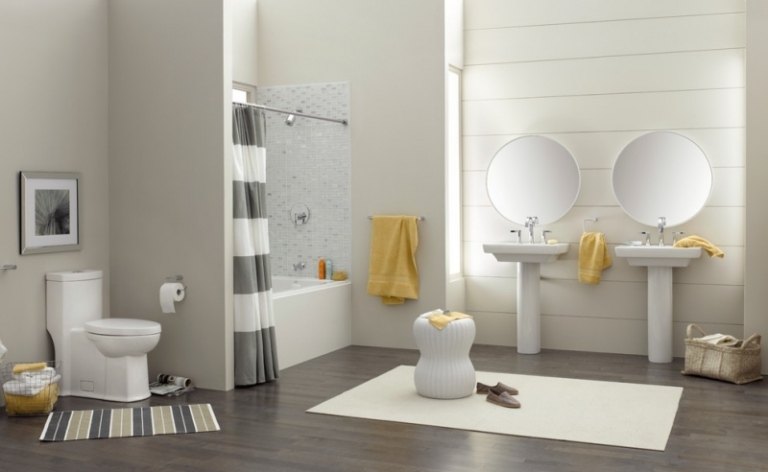 Inredning-grå-gul-badrum-design-färger-idéer