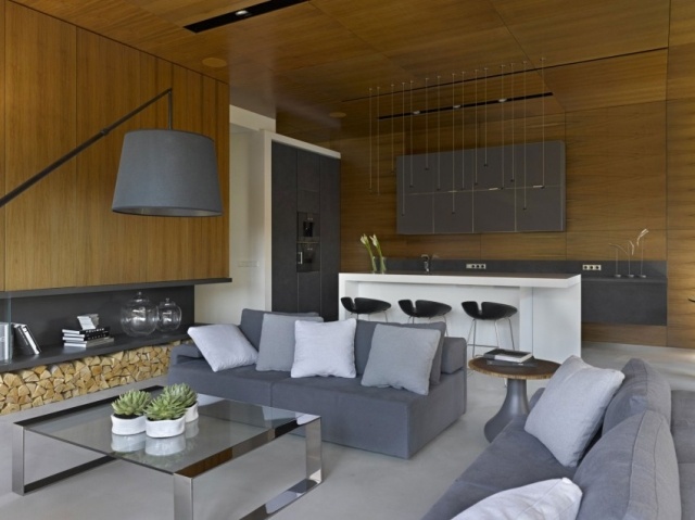 inredning-i-grå-panel-trä-väggar-utrustat-kök-modern-lägenhet-moskva