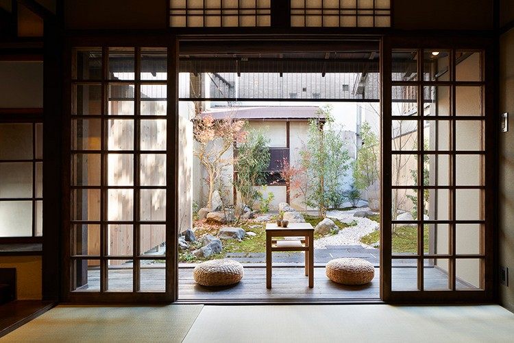 japansk inredning gästhus terrass trädgård shoji