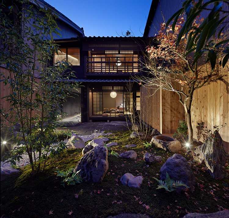 pensionat kyoto japanska zen trädgård
