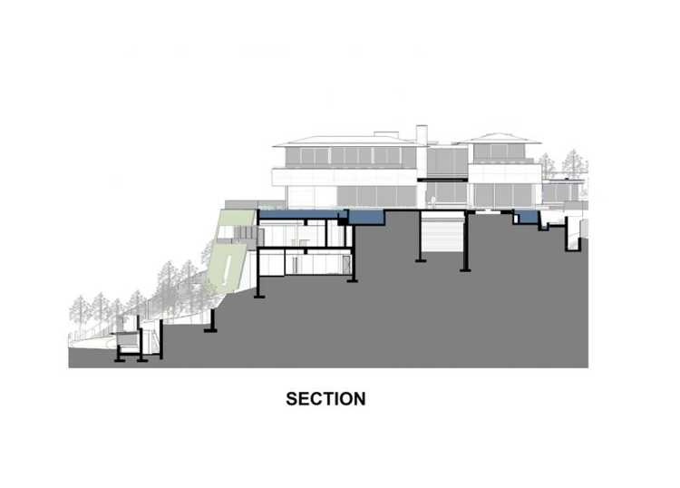 minimalistisk stil inredning hus plan sektion sidovy
