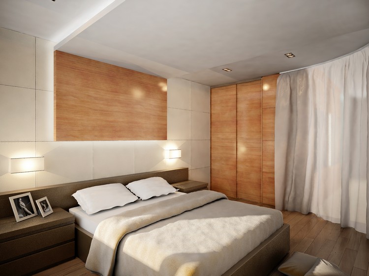 perfekt-sovrum-trä-garderob-väggpaneler-vägglampor