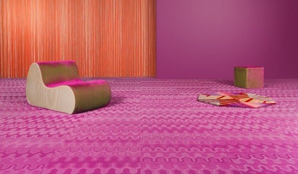 djuphög matta vävd design-rosa stark-färger accenter-mönster strukturer