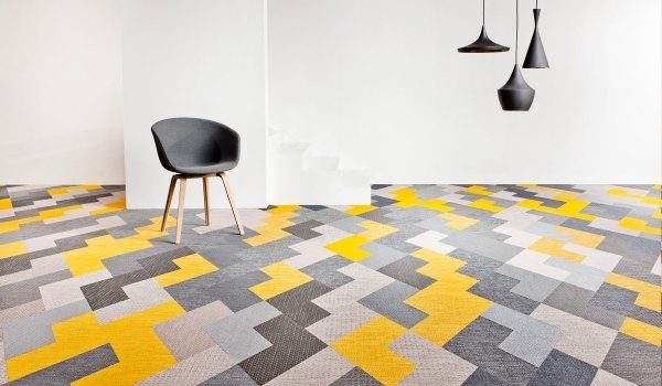 Mattor design golv grå gul matta djup hög golv läggning mönster