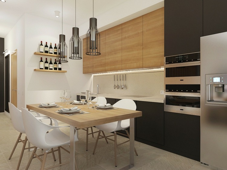 inredning idéer för små rum stolar modernt vitt matbord trä kök