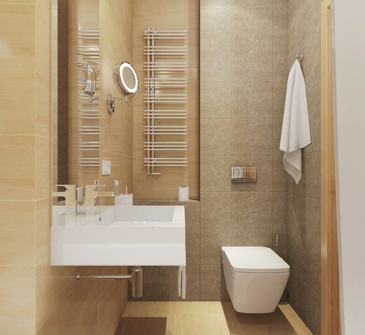 små rum inredning idéer badrum design kakel beige toalett handfat