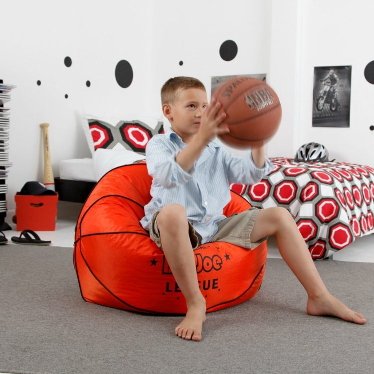 Snygga barnrum som dekorerar beanbag sport tema idéer