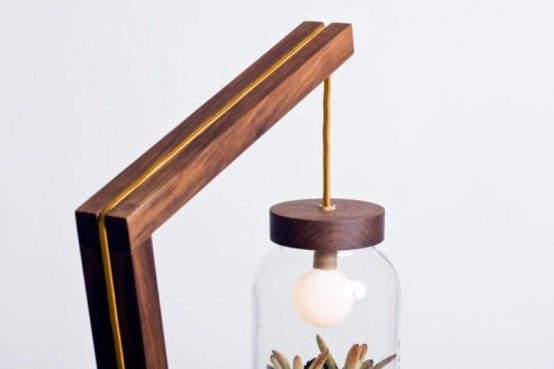idé belysning lampskärm som en terrarium lönn