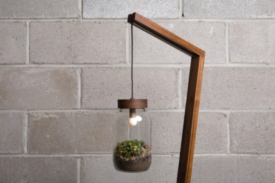 idé belysning lampskärm som ett terrariumglas