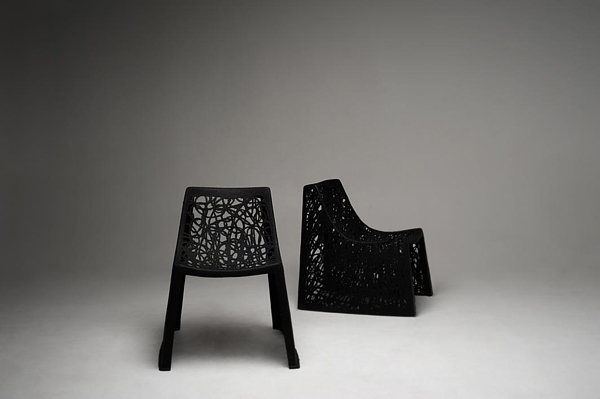 designermöbler i vulkaniska tygmodeller stolar