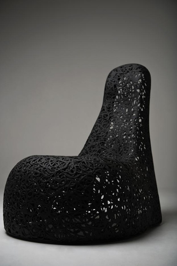 designmöbler av vulkaniskt tyg stol svart