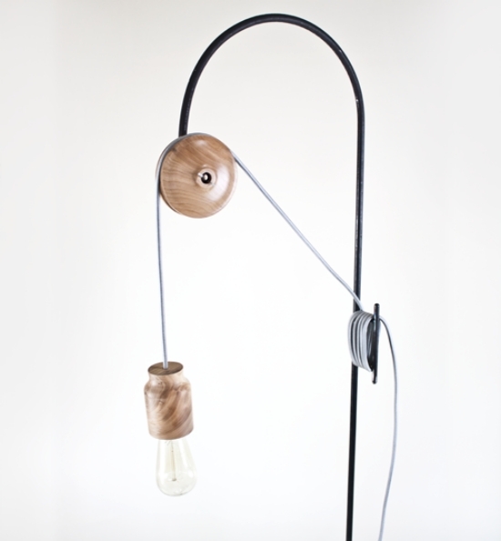 Modern golvlampa-med glödlampa-remskiva ljus-levande tillbehör design 2: a skiftet