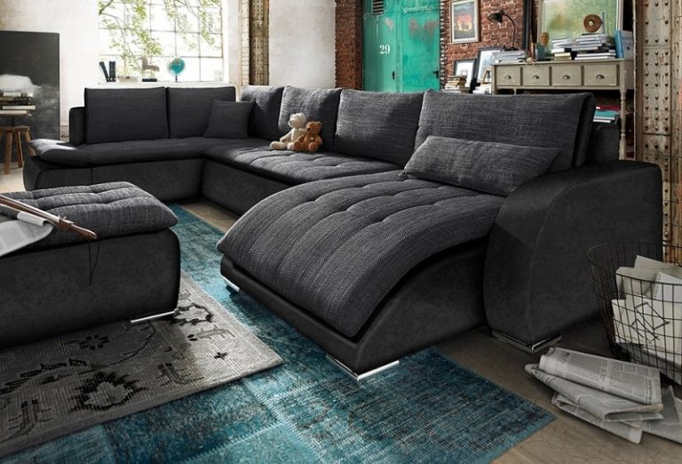 unika vardagsidéer vardagsrum-soffa-grå-blå-matta