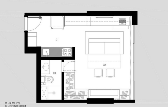 Lägenhet med intelligent rymdkoncept - om det inte finns tillräckligt med utrymme - utsikt över rummets layout