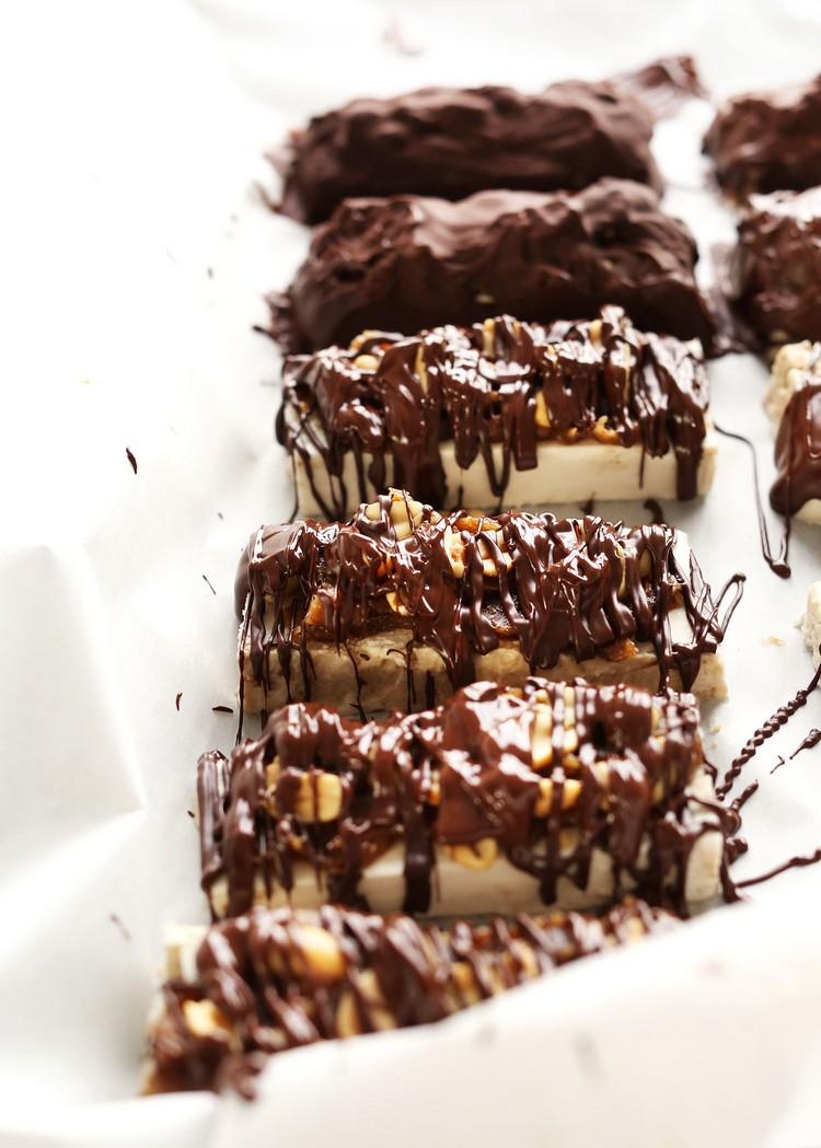 DIY veganska glassbarer Snickers glassrecept