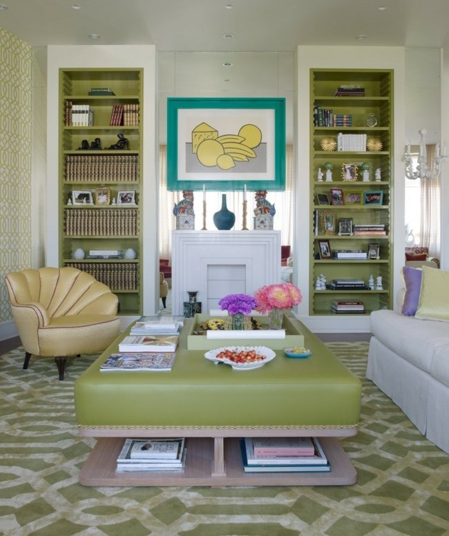 Platt grön lila popkonst lädermöbler klassiska möbler