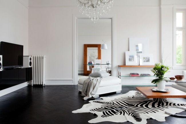 minimalistisk väggdel fuskpäls skandinaviska möbler
