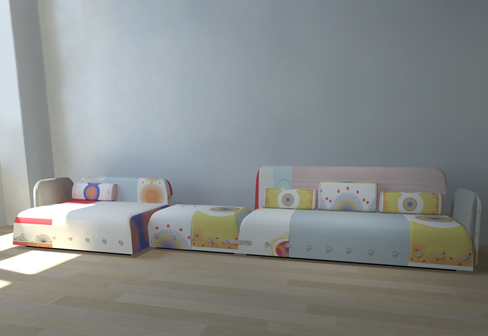 Eklektiska vardagsrumsmöbler från Moroso - färgglada knappar