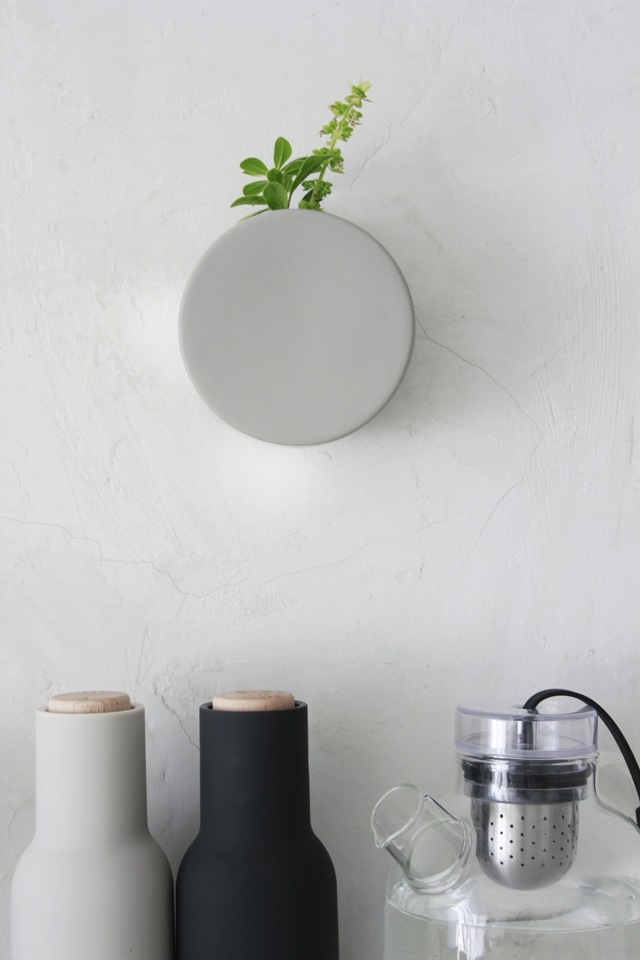 minimalistisk väggvas - för enblommig rund väggkrok