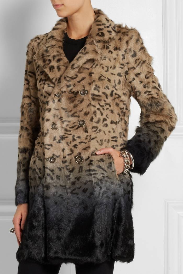 Vintermode-kvinnor-vinterrock-nedfällbar krage-leopard-print-ombré-get-hår-VARJE-X-ANDRA