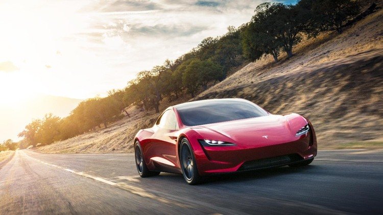 elektrisk sportbil tesla roadster auto design street