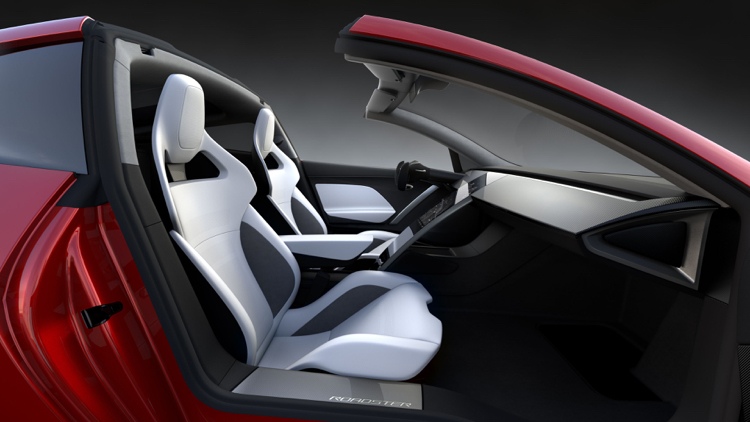 elektrisk sportbil tesla roadster inredning