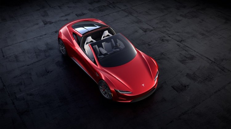 elektrisk sportbil tesla roadster design auto röd