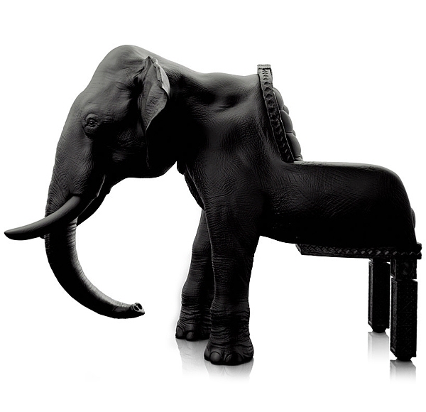 Läder stol design elefant djur samling