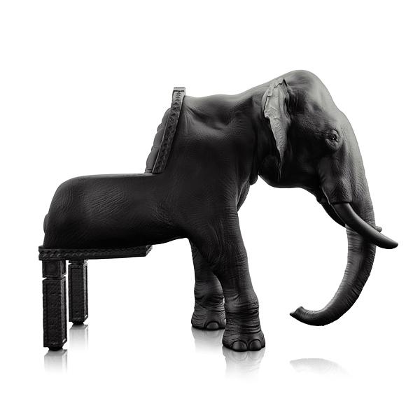 Elefant med tänder stol Maximo Riera sittplatser