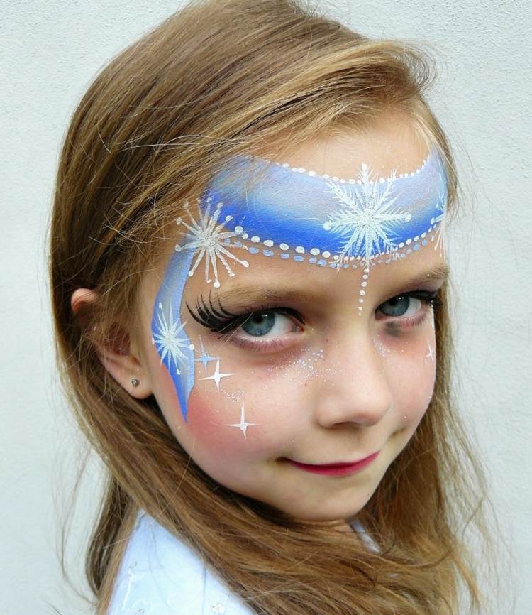 ansiktsmålning ice queen elsa carnival snöflingor