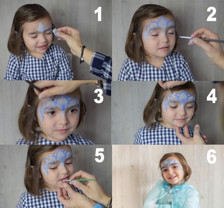 instruktioner elsa smink barn ansiktsmålning